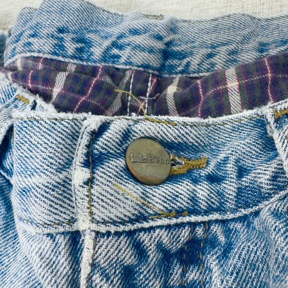 LL Bean Flannel Lined Jeans Mens 34x32 Double L Relaxed Fit Light Wash Blue - Picture 2 of 16